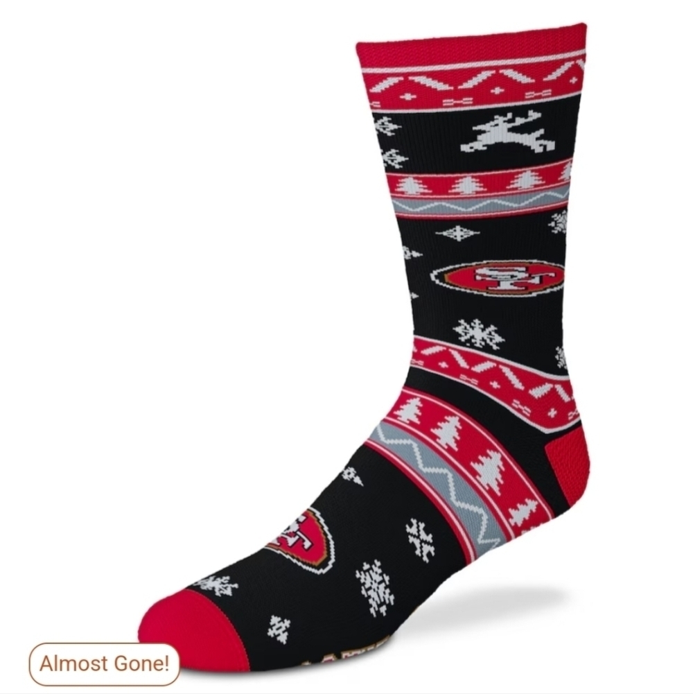 NWT NFL‎ San Francisco 49ERS thick winter socks mens size Lg